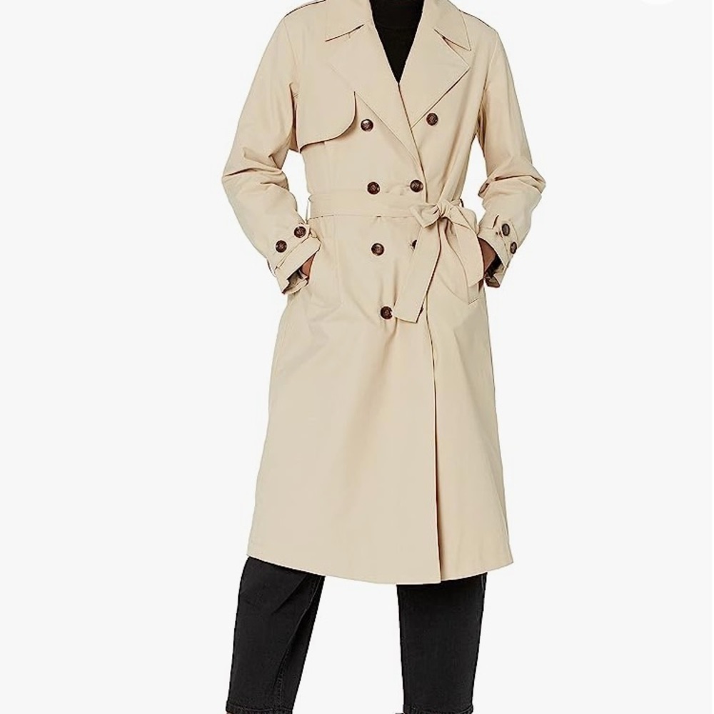 NWOT LONDON FOG CLASSIC Khaki Cream Tan TRENCH COAT